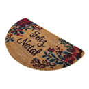 Capacho de Natal Meia Lua em Fibra de Coco 33x60 cm Antiderrapante