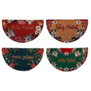 Capacho de Natal Meia Lua em Fibra de Coco 33x60 cm Antiderrapante