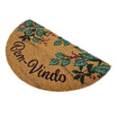 Capacho de Natal Meia Lua em Fibra de Coco 33x60 cm Antiderrapante