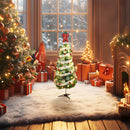 Árvore de Natal 120cm Decorada Completa com Luzes USB (até 71 Enfeites)