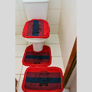 Kit 3 Peças Tapete para Banheiro Natalino Papai Noel Vermelho