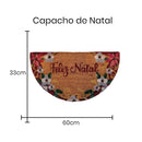 Capacho de Natal Meia Lua em Fibra de Coco 33x60 cm Antiderrapante