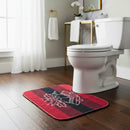 Kit 3 Peças Tapete para Banheiro Natalino Papai Noel Vermelho